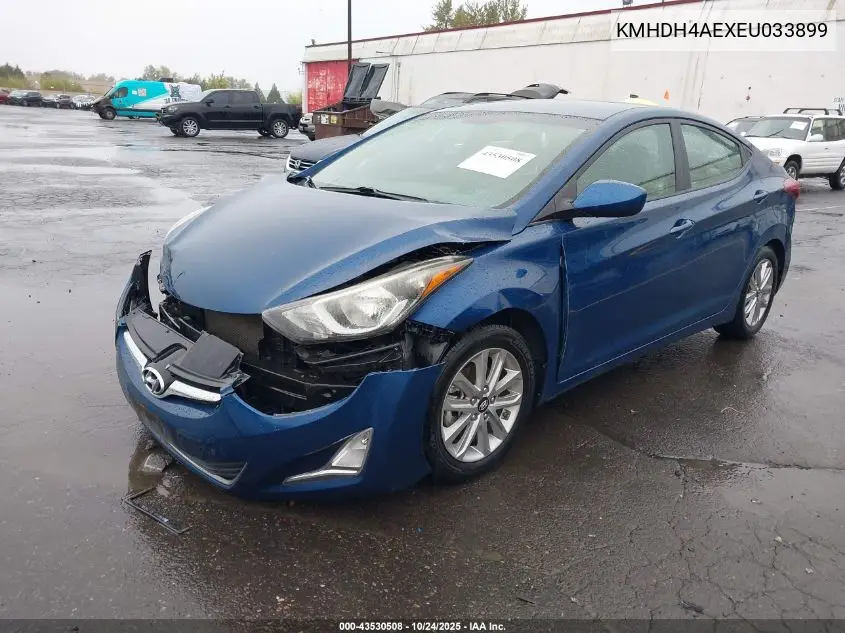 KMHDH4AEXEU033899 2014 Hyundai Elantra Se