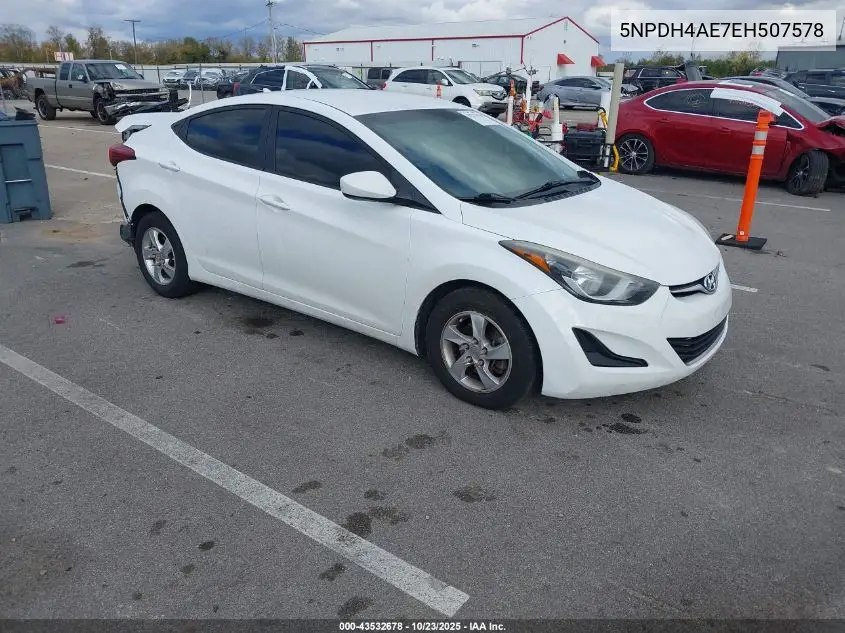 5NPDH4AE7EH507578 2014 Hyundai Elantra Se