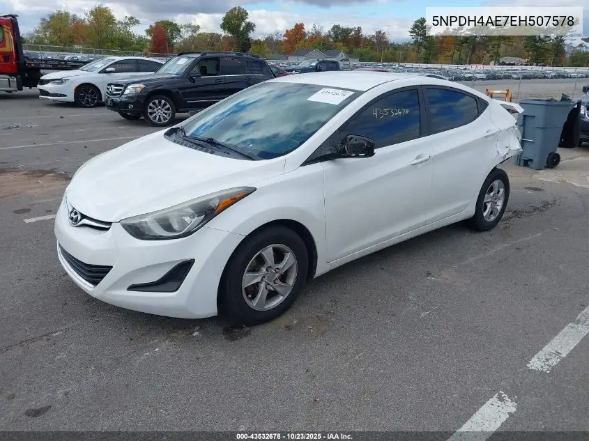5NPDH4AE7EH507578 2014 Hyundai Elantra Se
