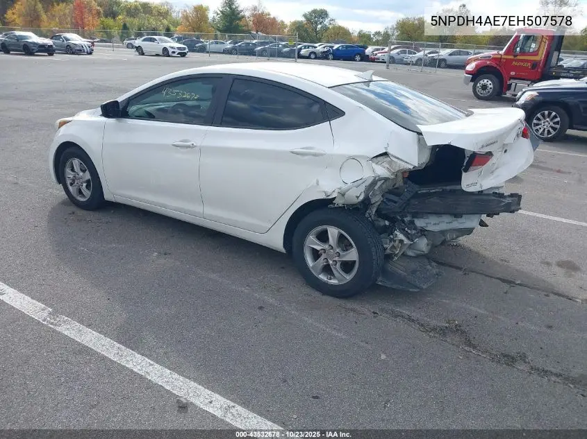 5NPDH4AE7EH507578 2014 Hyundai Elantra Se