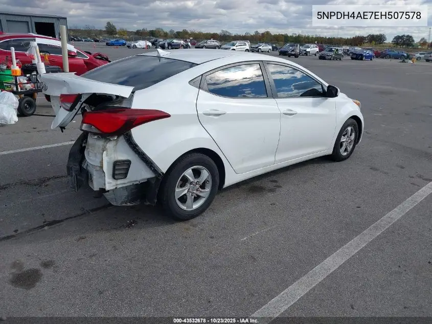 5NPDH4AE7EH507578 2014 Hyundai Elantra Se