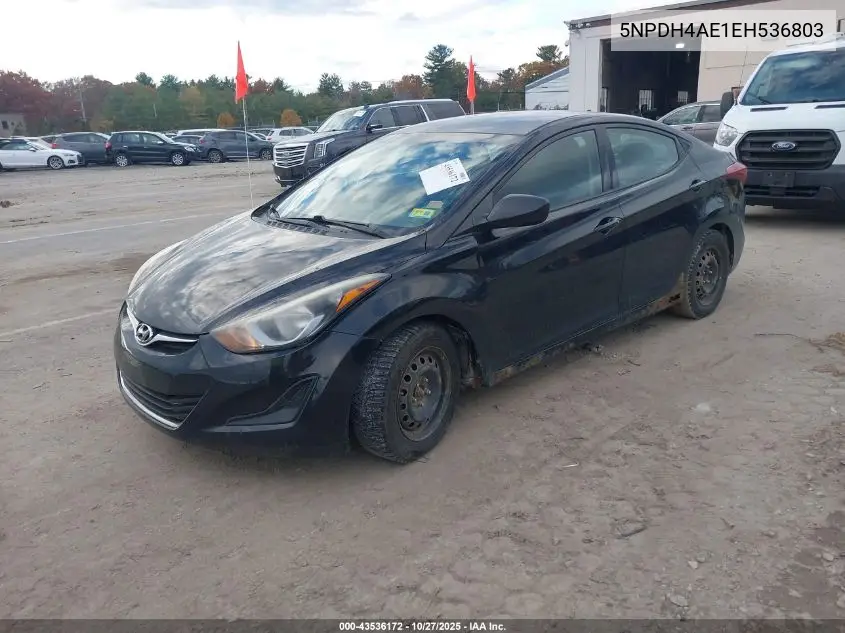 5NPDH4AE1EH536803 2014 Hyundai Elantra Se