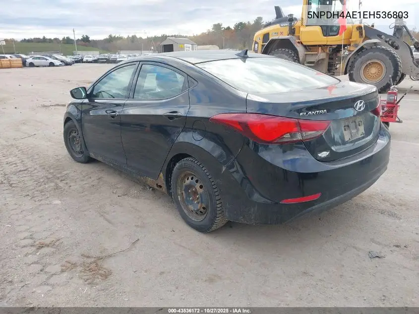 5NPDH4AE1EH536803 2014 Hyundai Elantra Se