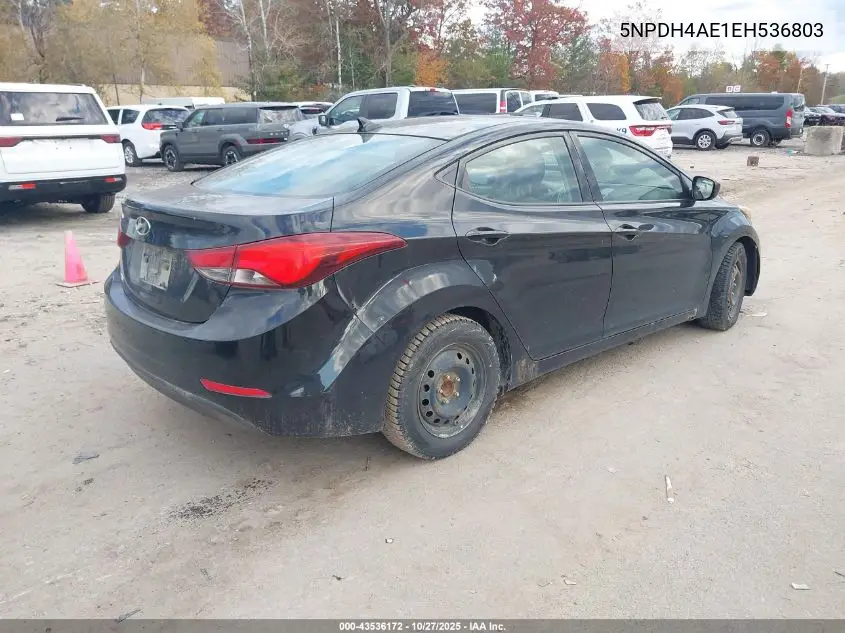 5NPDH4AE1EH536803 2014 Hyundai Elantra Se