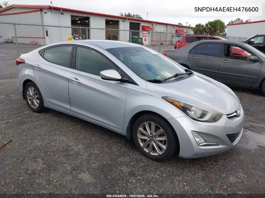5NPDH4AE4EH476600 2014 Hyundai Elantra Se