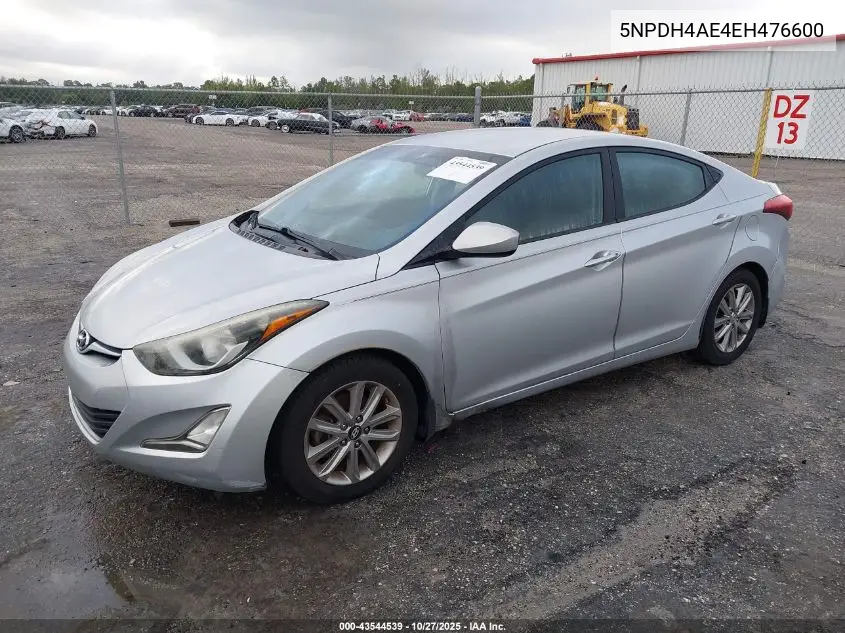 5NPDH4AE4EH476600 2014 Hyundai Elantra Se