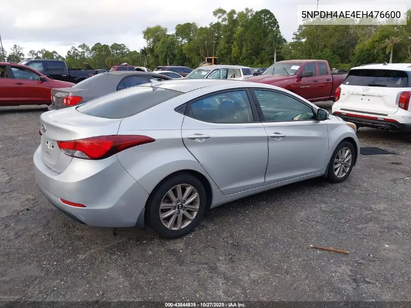 5NPDH4AE4EH476600 2014 Hyundai Elantra Se