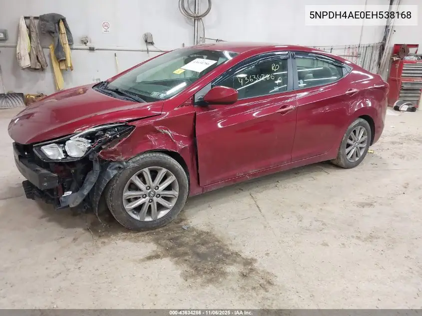 5NPDH4AE0EH538168 2014 Hyundai Elantra Se