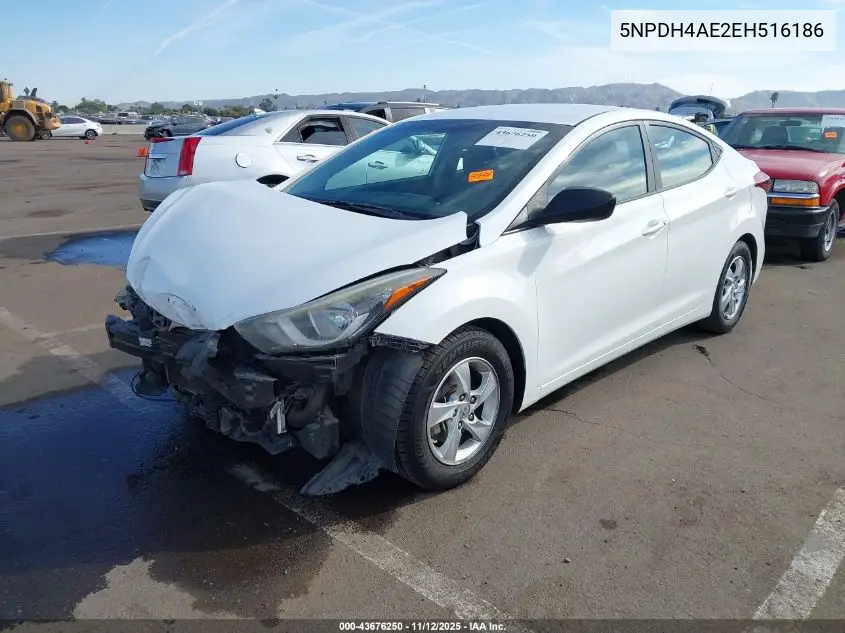 5NPDH4AE2EH516186 2014 Hyundai Elantra Se