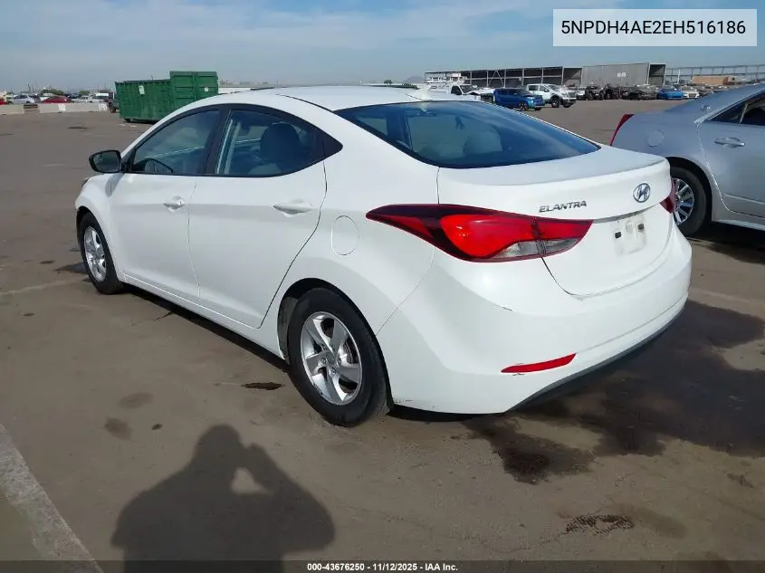 5NPDH4AE2EH516186 2014 Hyundai Elantra Se