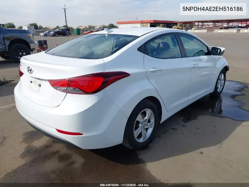 5NPDH4AE2EH516186 2014 Hyundai Elantra Se