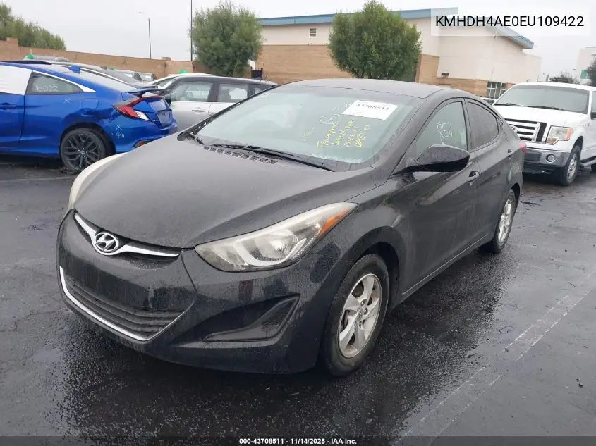 KMHDH4AE0EU109422 2014 Hyundai Elantra Se