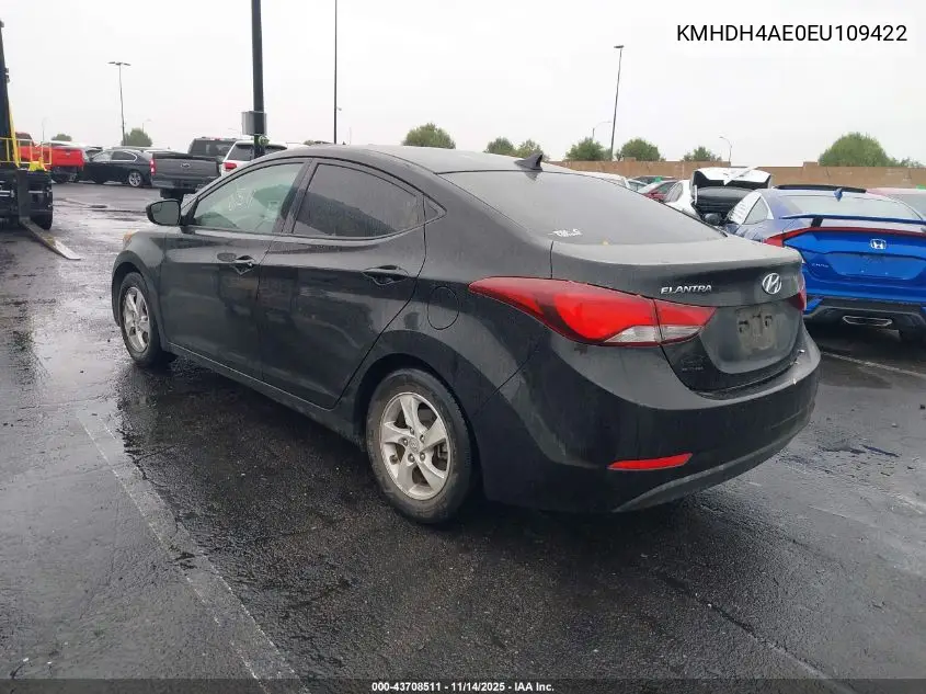 KMHDH4AE0EU109422 2014 Hyundai Elantra Se