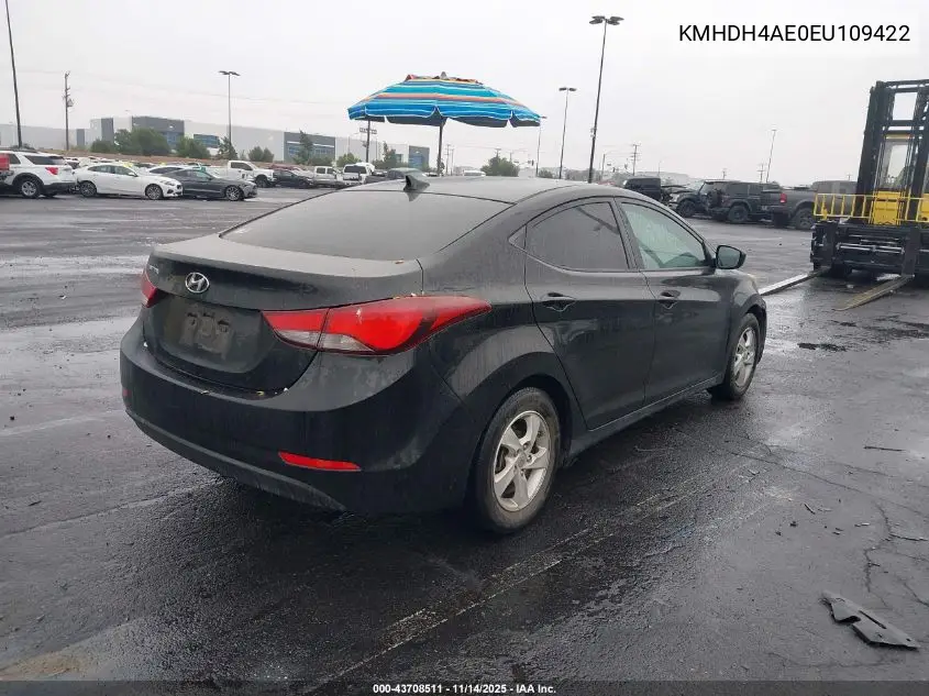 KMHDH4AE0EU109422 2014 Hyundai Elantra Se