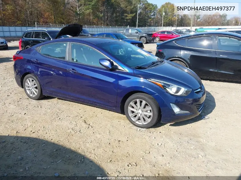 5NPDH4AE0EH497377 2014 Hyundai Elantra Se