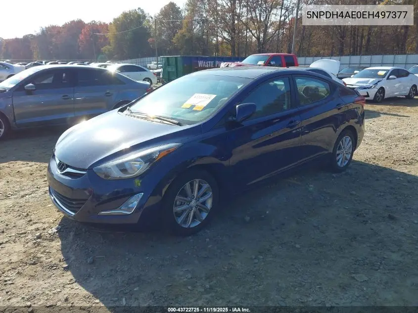 5NPDH4AE0EH497377 2014 Hyundai Elantra Se