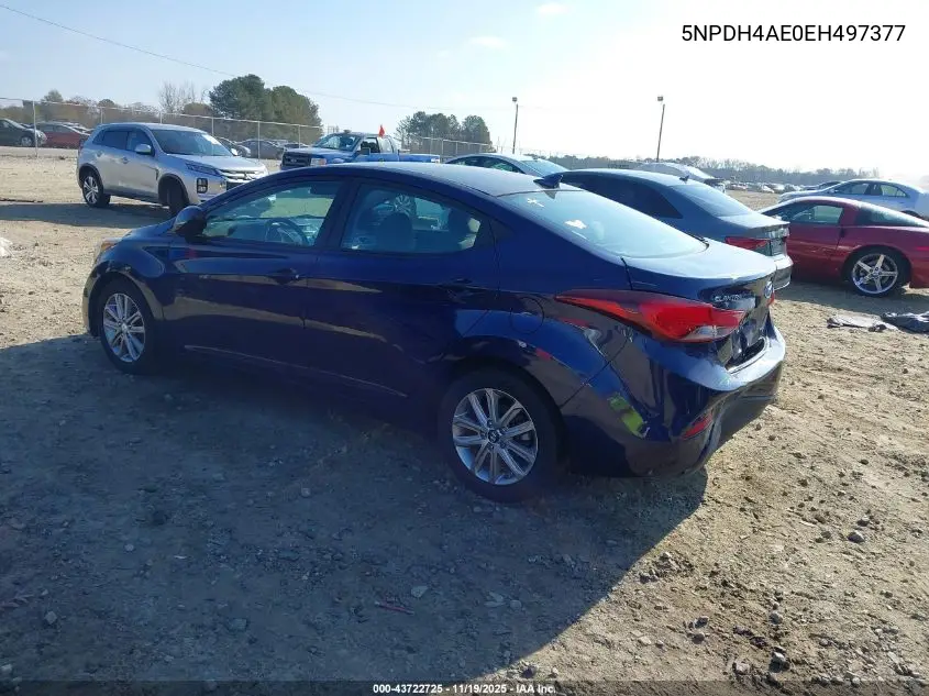 5NPDH4AE0EH497377 2014 Hyundai Elantra Se