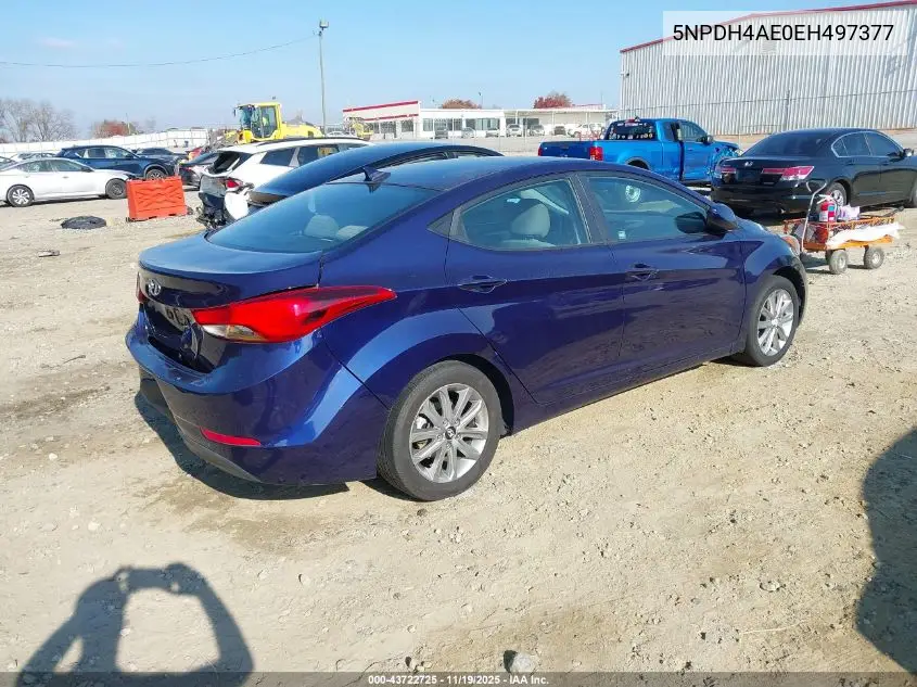 5NPDH4AE0EH497377 2014 Hyundai Elantra Se