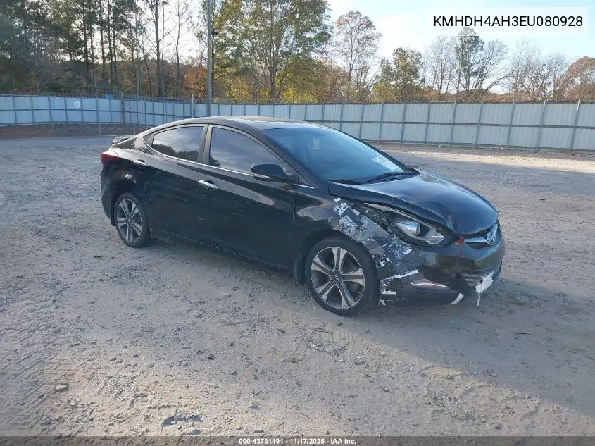 KMHDH4AH3EU080928 2014 Hyundai Elantra Sport