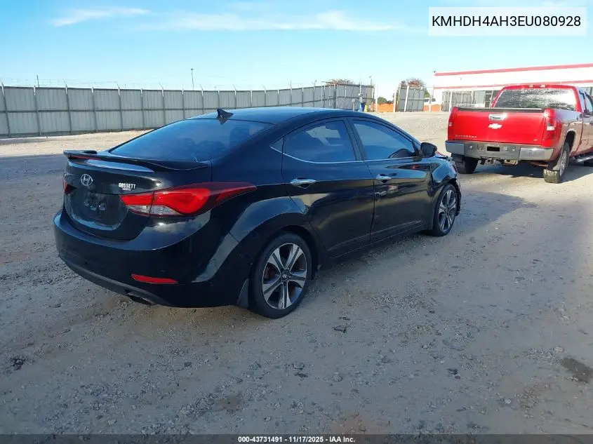 KMHDH4AH3EU080928 2014 Hyundai Elantra Sport