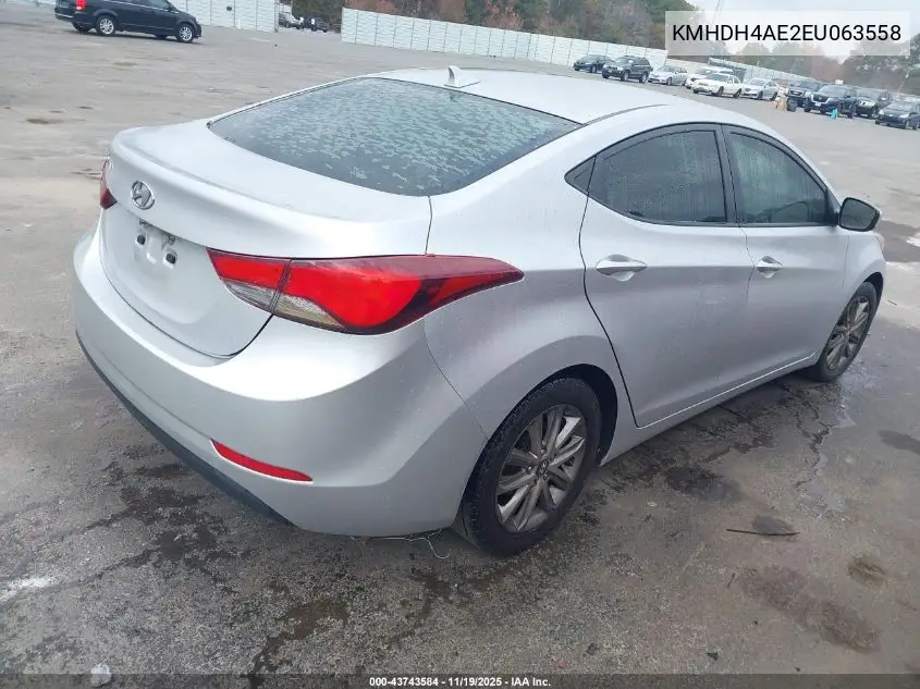 KMHDH4AE2EU063558 2014 Hyundai Elantra Se