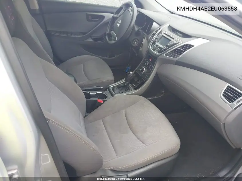 KMHDH4AE2EU063558 2014 Hyundai Elantra Se