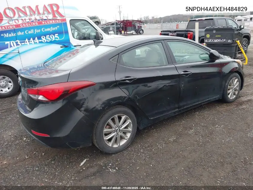 5NPDH4AEXEH484829 2014 Hyundai Elantra Se