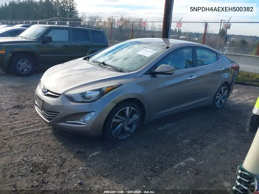 5NPDH4AEXEH500382 2014 Hyundai Elantra Limited