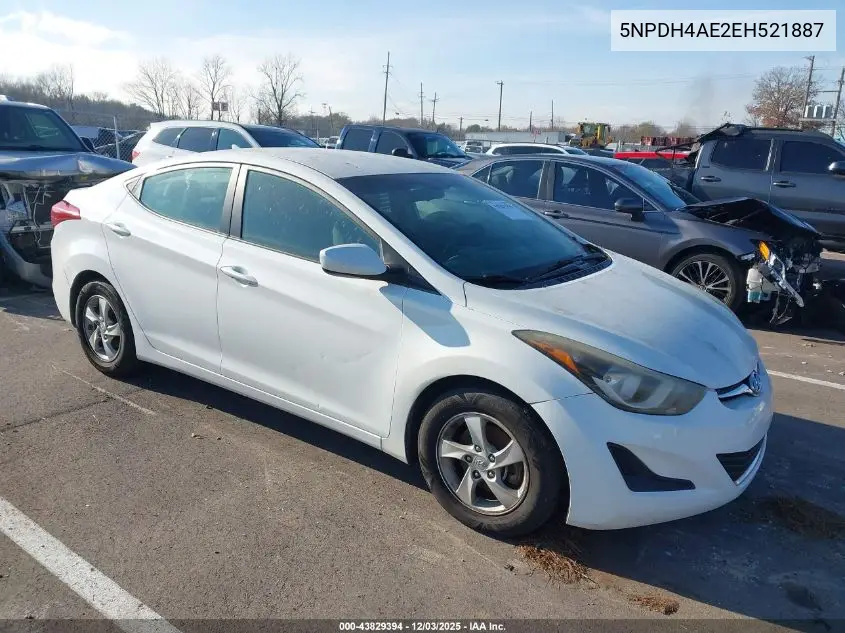 5NPDH4AE2EH521887 2014 Hyundai Elantra Se