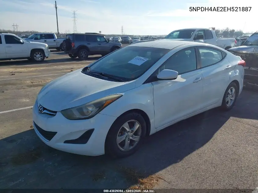 5NPDH4AE2EH521887 2014 Hyundai Elantra Se