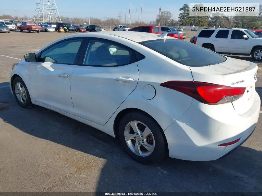 5NPDH4AE2EH521887 2014 Hyundai Elantra Se