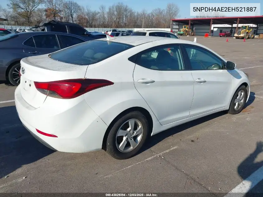 5NPDH4AE2EH521887 2014 Hyundai Elantra Se