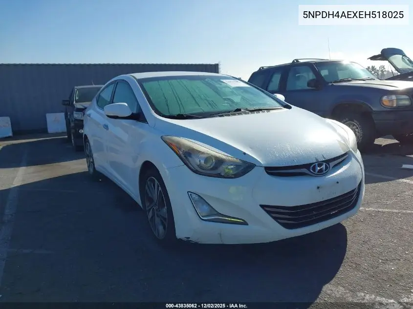 5NPDH4AEXEH518025 2014 Hyundai Elantra Limited
