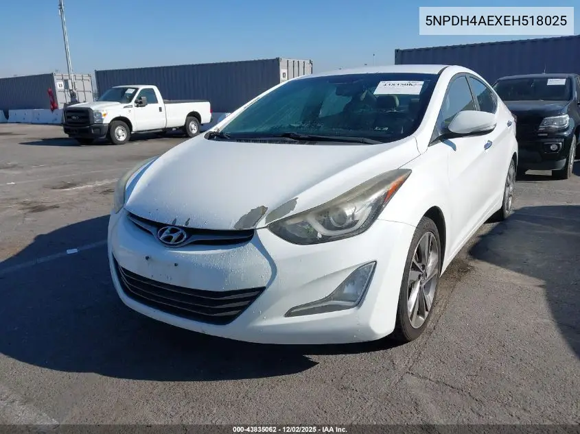 5NPDH4AEXEH518025 2014 Hyundai Elantra Limited