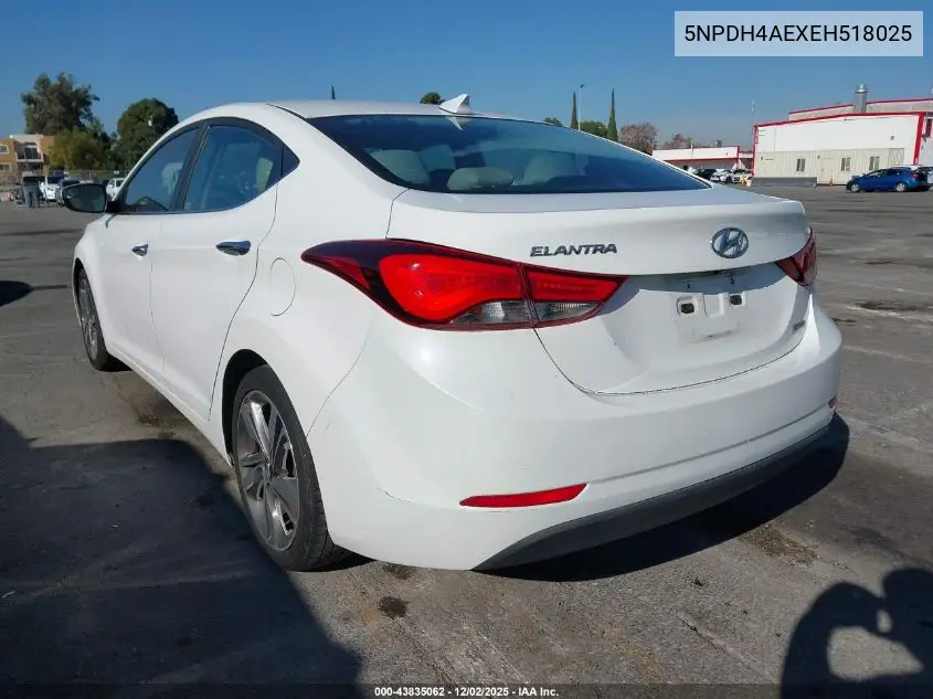 5NPDH4AEXEH518025 2014 Hyundai Elantra Limited