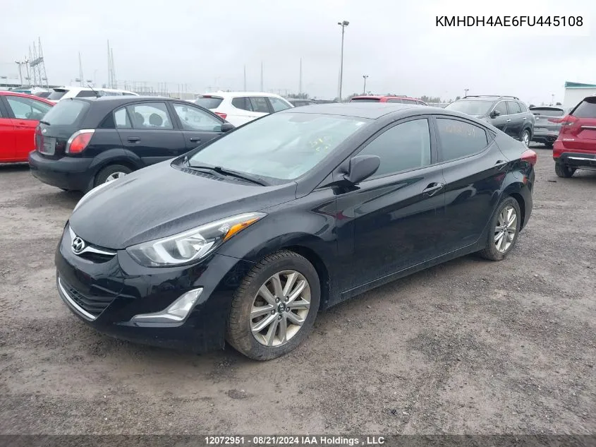 2015 Hyundai Elantra Sport Appearance VIN: KMHDH4AE6FU445108 Lot: 12072951