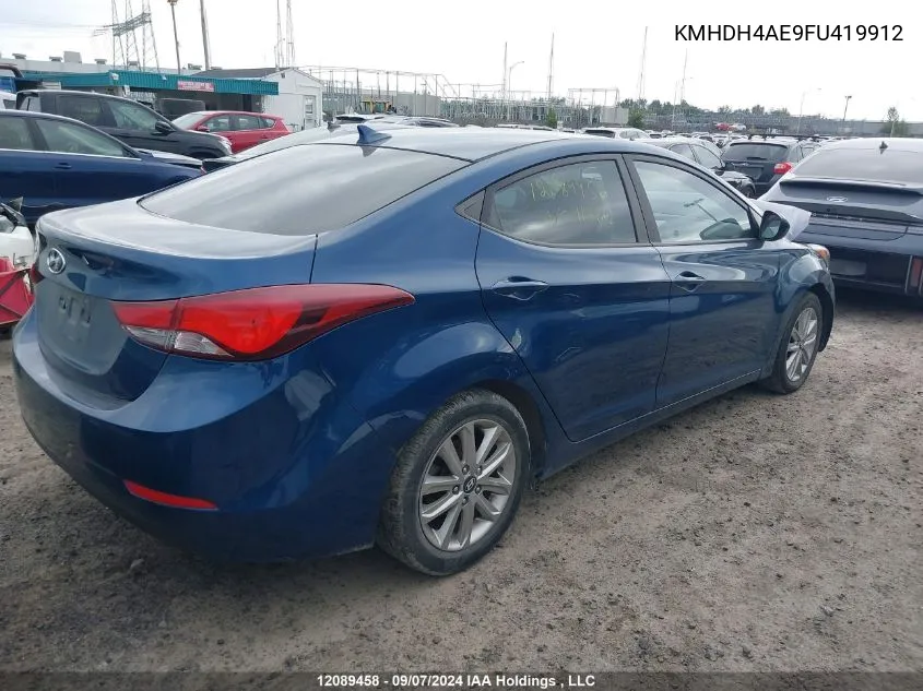 2015 Hyundai Elantra VIN: KMHDH4AE9FU419912 Lot: 12089458