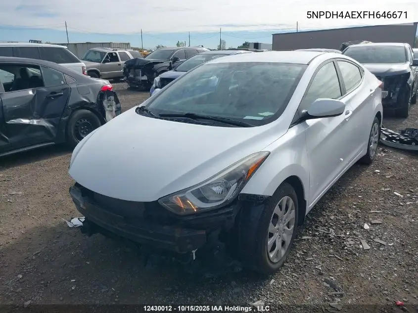 5NPDH4AEXFH646671 2015 Hyundai Elantra Gl