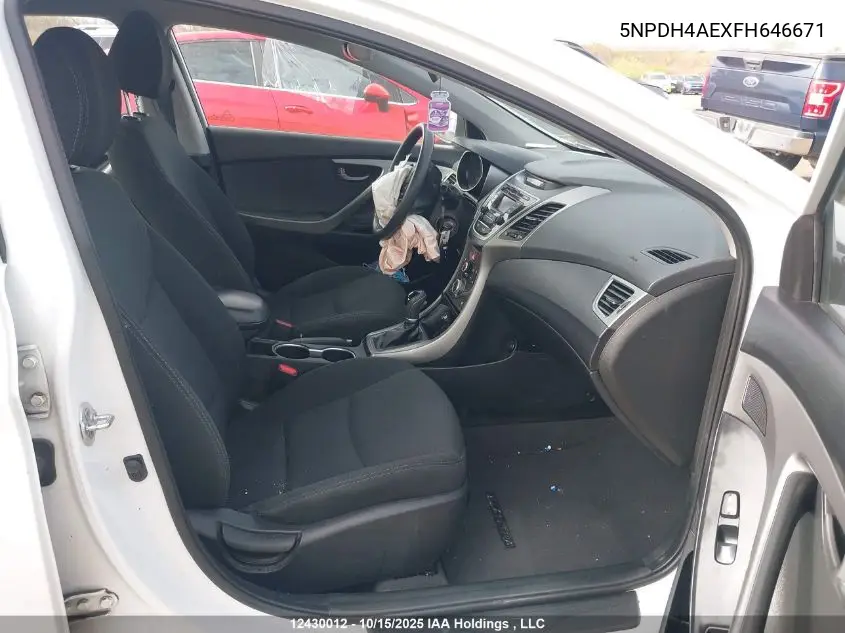 5NPDH4AEXFH646671 2015 Hyundai Elantra Gl