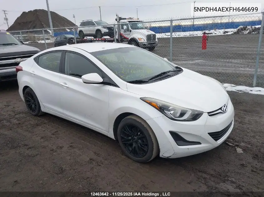 5NPDH4AEXFH646699 2015 Hyundai Elantra Gl
