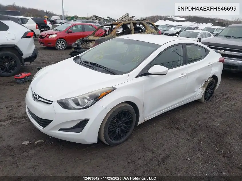 5NPDH4AEXFH646699 2015 Hyundai Elantra Gl
