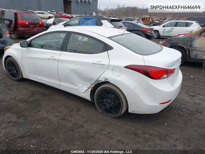 5NPDH4AEXFH646699 2015 Hyundai Elantra Gl