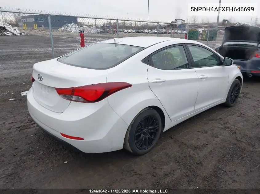 5NPDH4AEXFH646699 2015 Hyundai Elantra Gl