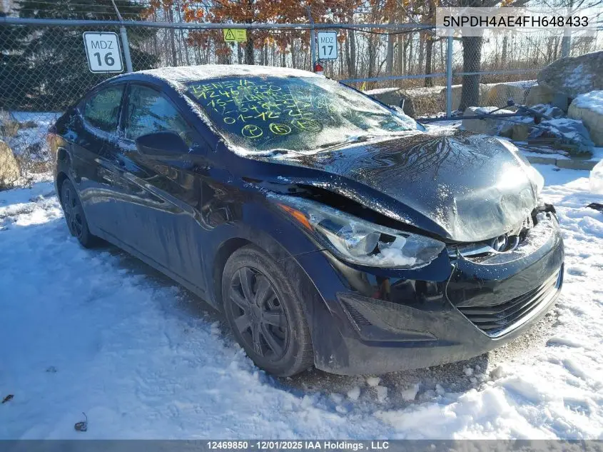 5NPDH4AE4FH648433 2015 Hyundai Elantra Gl