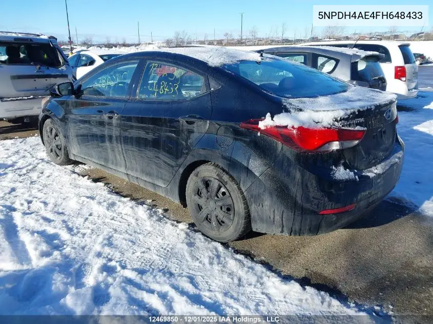 5NPDH4AE4FH648433 2015 Hyundai Elantra Gl