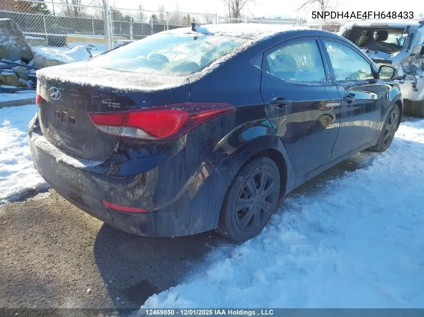 5NPDH4AE4FH648433 2015 Hyundai Elantra Gl