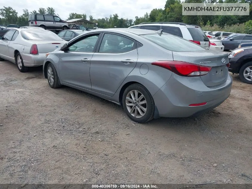 2015 Hyundai Elantra Se VIN: KMHDH4AE2FU377776 Lot: 40356759