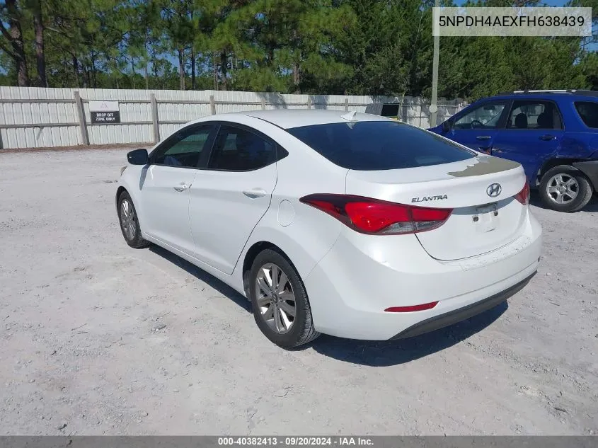 2015 Hyundai Elantra Se VIN: 5NPDH4AEXFH638439 Lot: 40382413