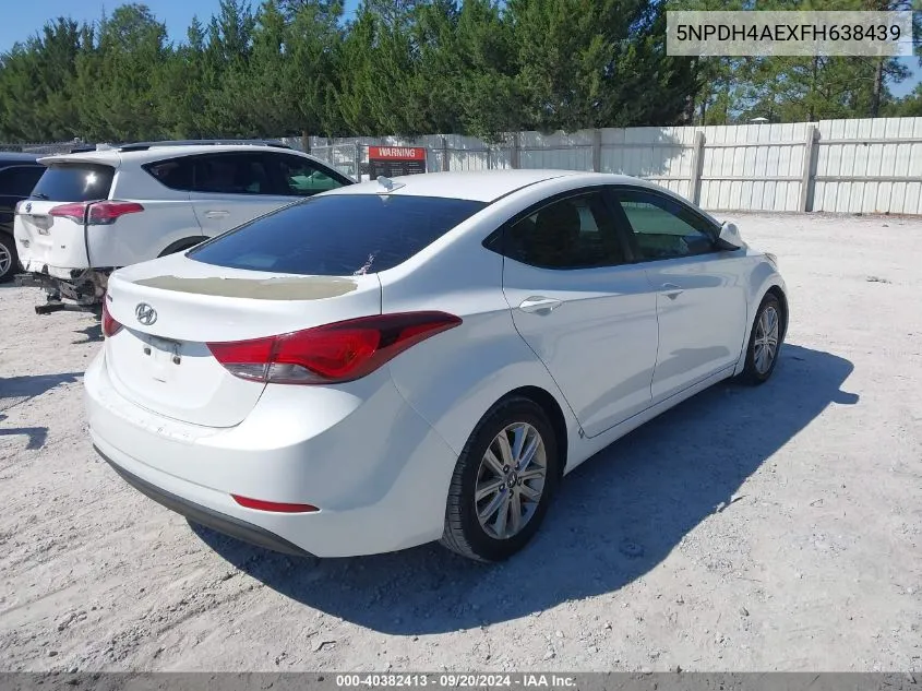 2015 Hyundai Elantra Se VIN: 5NPDH4AEXFH638439 Lot: 40382413