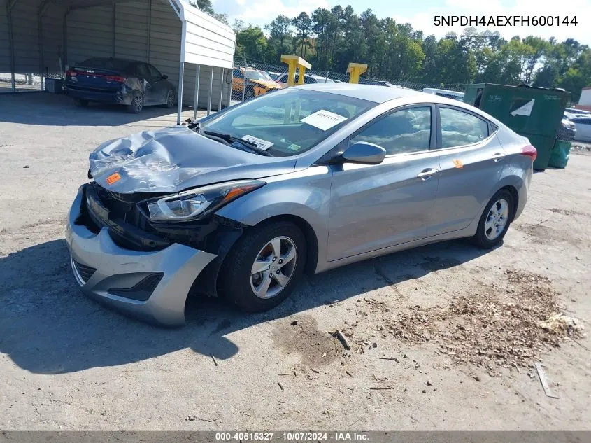 5NPDH4AEXFH600144 2015 Hyundai Elantra Se